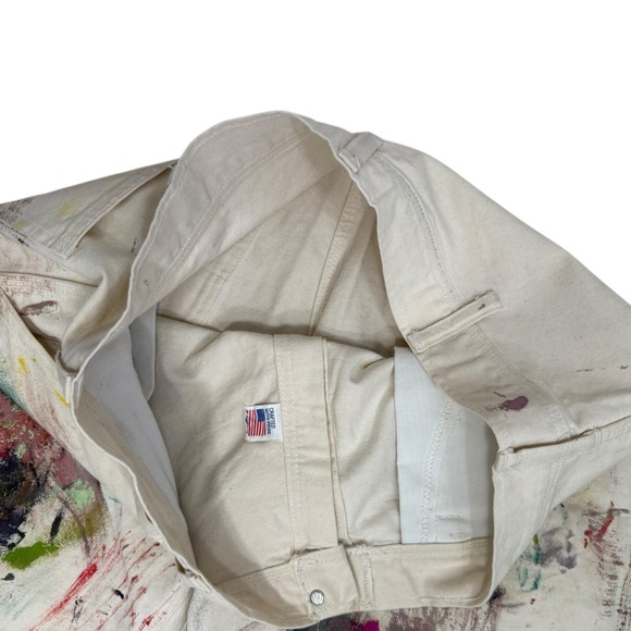 Stan Ray USA Painted Carpenter Pants Mens 35 Cream Paint Splatter Workwear 35x32 - Picture 5 of 10